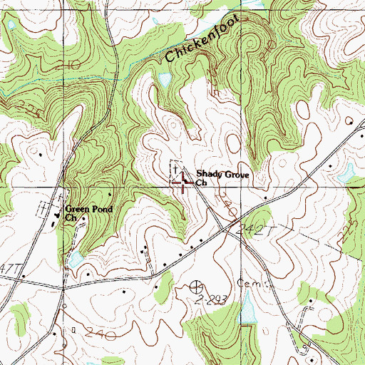 Topographic Map of Shady Grove School (historical), SC