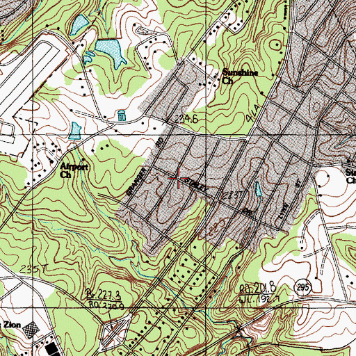 Topographic Map of Sherwood Acres, SC