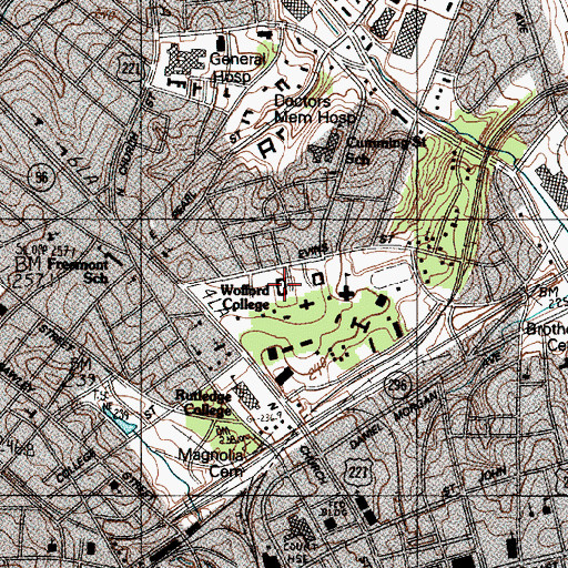 Topographic Map of Shipp Hall, SC