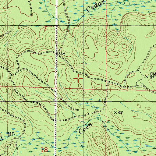 Topographic Map of Pineola, AL