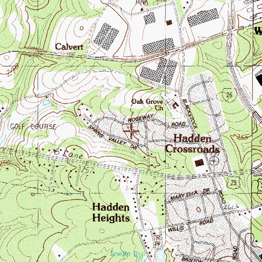Topographic Map of Shoresbrook, SC