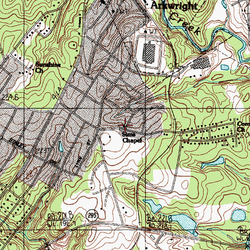 Topographic Map of Sims Chapel, SC