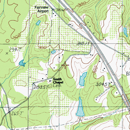 Topographic Map of Smiths Chapel School (historical), SC
