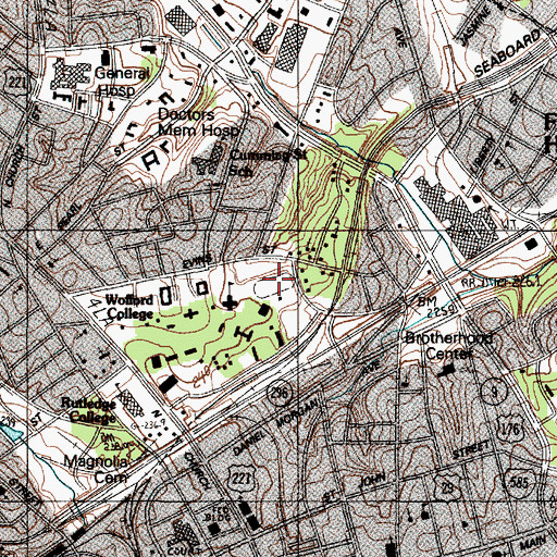 Topographic Map of Snyder Athletic Field, SC