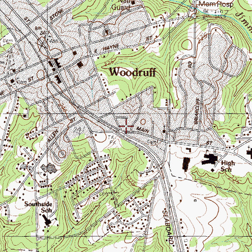 Topographic Map of South Gate Shopping Center, SC