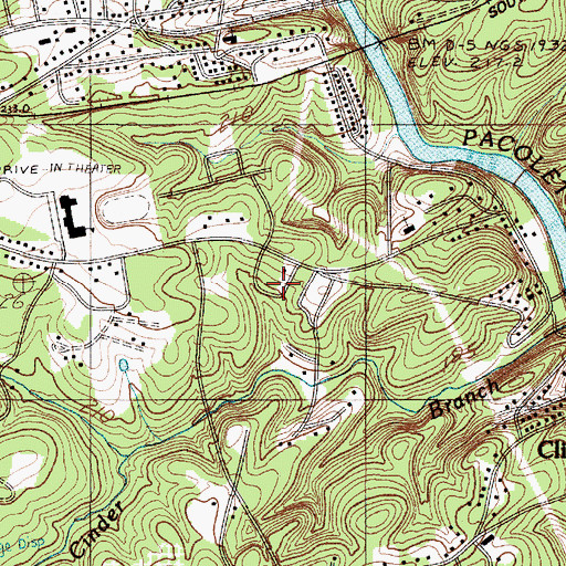 Topographic Map of Southern Pines, SC