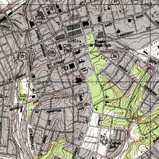 Topographic Map of Southside Baptist Church, SC
