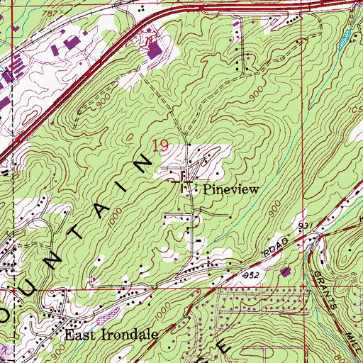 Topographic Map of Pineview, AL