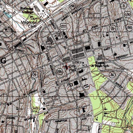 Topographic Map of Spartanburg City Hall, SC