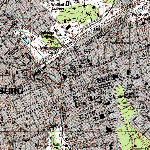 Topographic Map of Spartanburg County Jail, SC