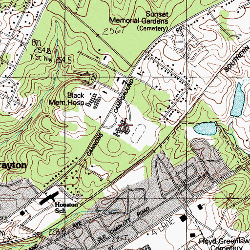 Topographic Map of Spartanburg Day School, SC