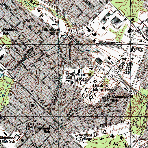 Topographic Map of Spartanburg Regional Medical Center, SC