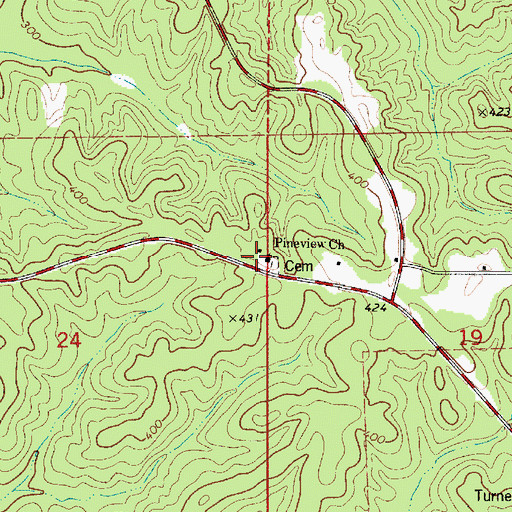 Topographic Map of Pineview Church, AL