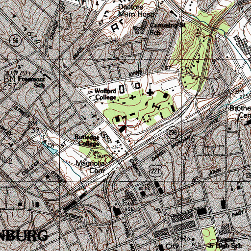 Topographic Map of Spartanburg Memorial Auditorium, SC