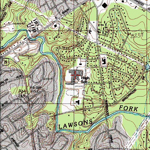 Topographic Map of Spartanburg Senior High School, SC