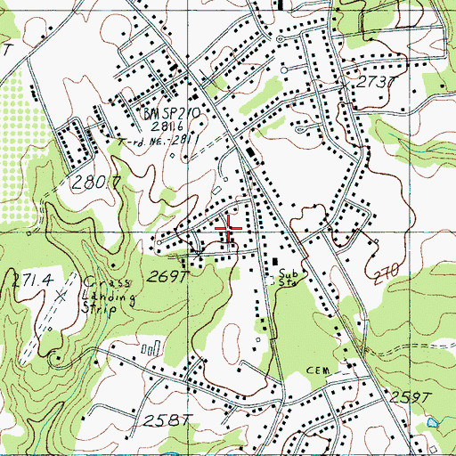 Topographic Map of Spring Hills, SC