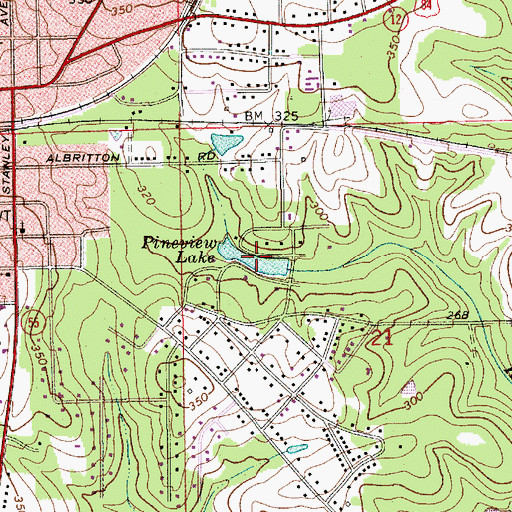Topographic Map of Pineview Lake, AL
