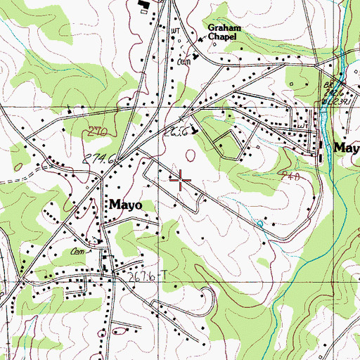 Topographic Map of Springdale Estates, SC