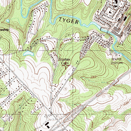 Topographic Map of Startex Cemetery, SC