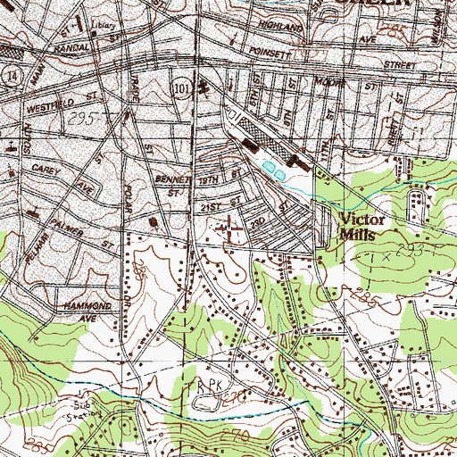 Topographic Map of Stephens Park, SC