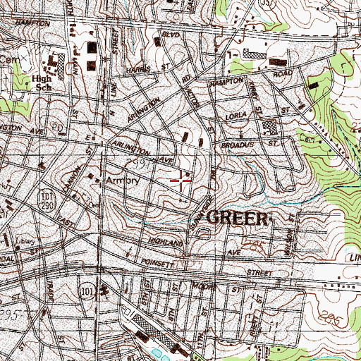 Topographic Map of Sunnyside Park, SC