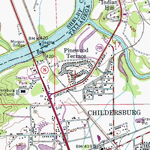 Topographic Map of Pinewood Terrace, AL