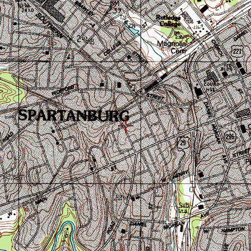 Topographic Map of Thompson Street Baptist Church, SC
