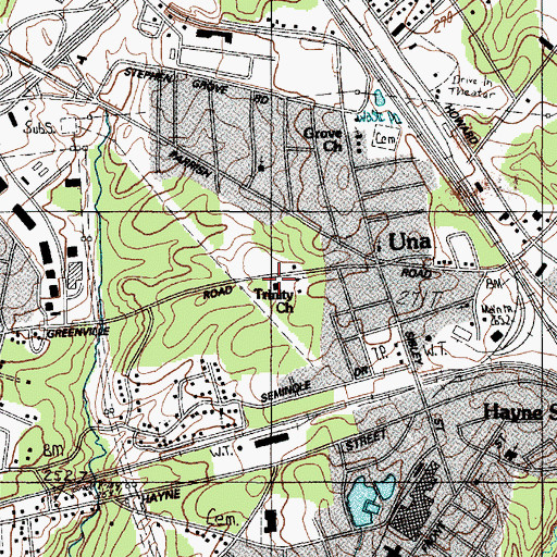 Topographic Map of Trinity Church, SC