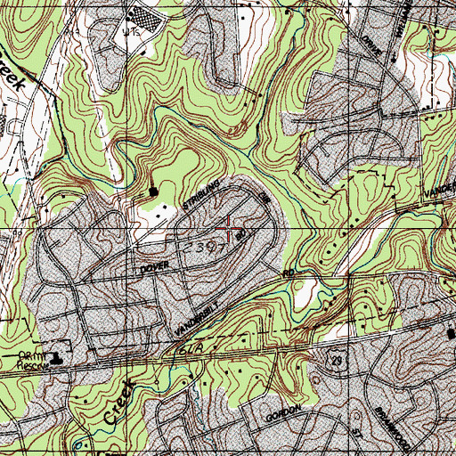 Topographic Map of Vanderbilt Hills, SC