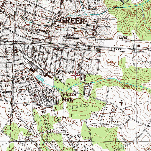 Topographic Map of Victor Park, SC