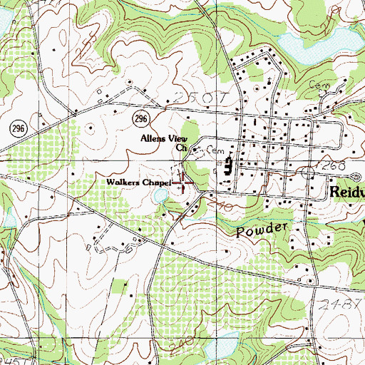 Topographic Map of Walkers Chapel, SC