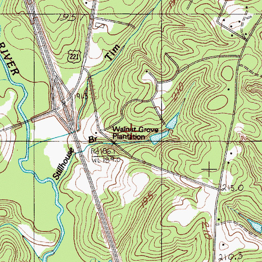 Topographic Map of Walnut Grove Plantation, SC