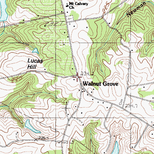 Topographic Map of Walnut Grove School (historical), SC