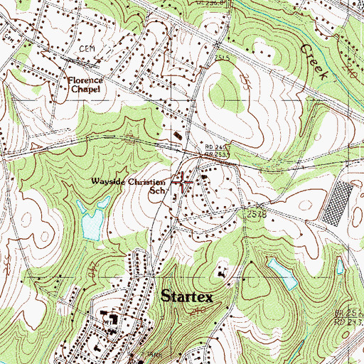 Topographic Map of Wayside Christian School, SC
