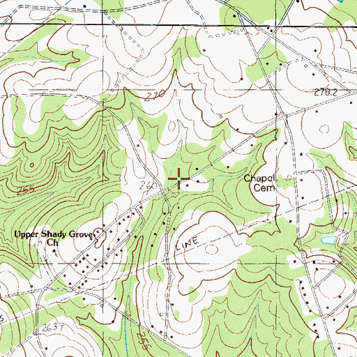 Topographic Map of Wesley Chapel, SC