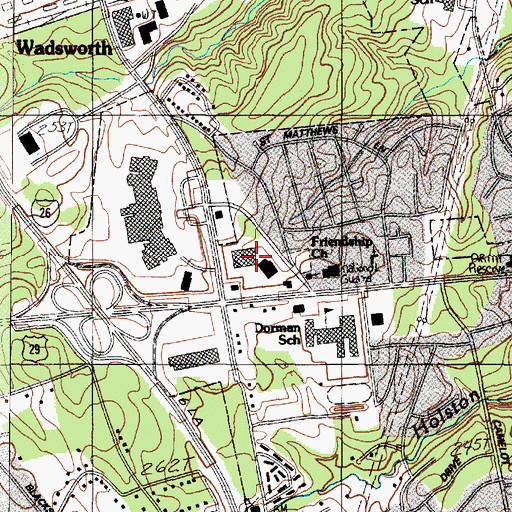 Topographic Map of Westgate Village Shopping Center, SC
