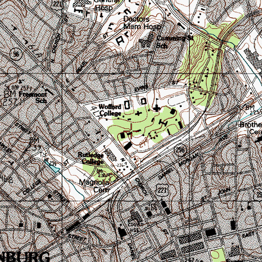 Topographic Map of Wightman Hall, SC