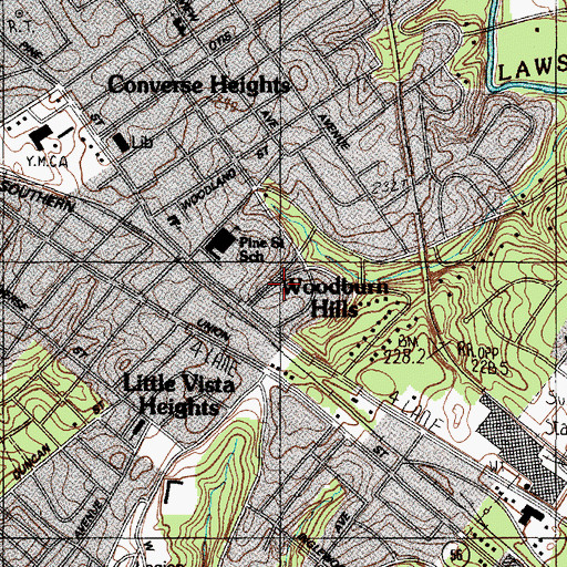 Topographic Map of Woodburn Hills, SC
