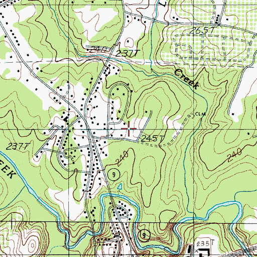 Topographic Map of Woodcreek, SC
