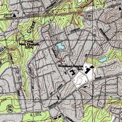 Topographic Map of Woodland Heights, SC