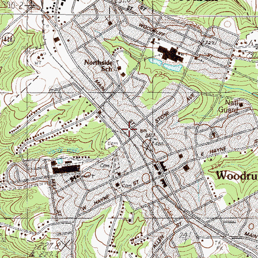Topographic Map of Woodruff Post Office, SC