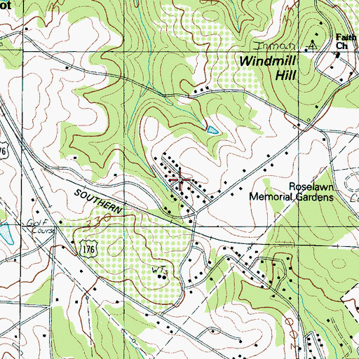 Topographic Map of Woodridge, SC