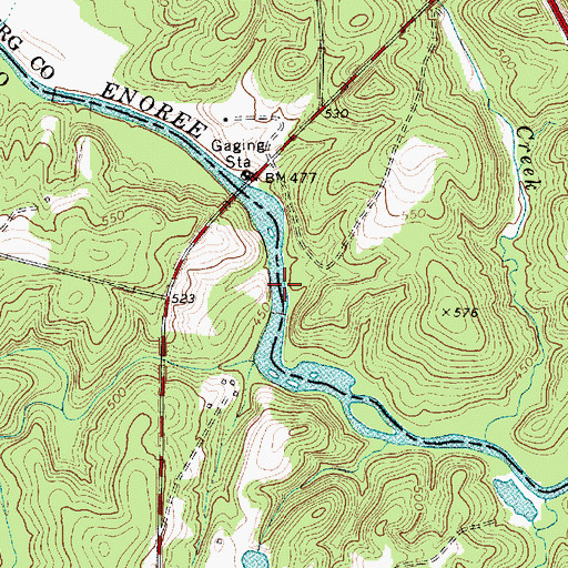 Topographic Map of Yarboroughs Bridge (historical), SC