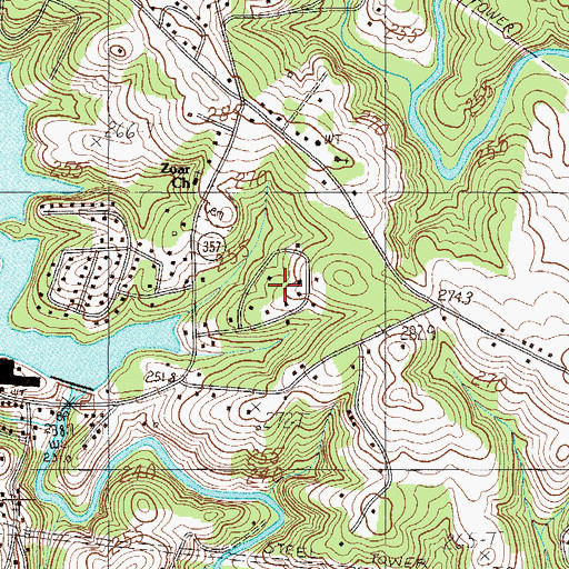 Topographic Map of Zoar Heights, SC