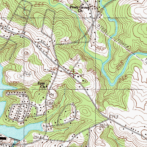 Topographic Map of Zoar School (historical), SC