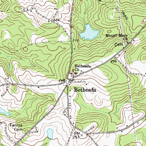 Topographic Map of Bethesda Cemetery, SC