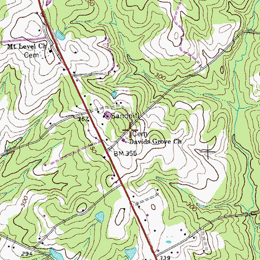 Topographic Map of Davids Grove Cemetery, SC
