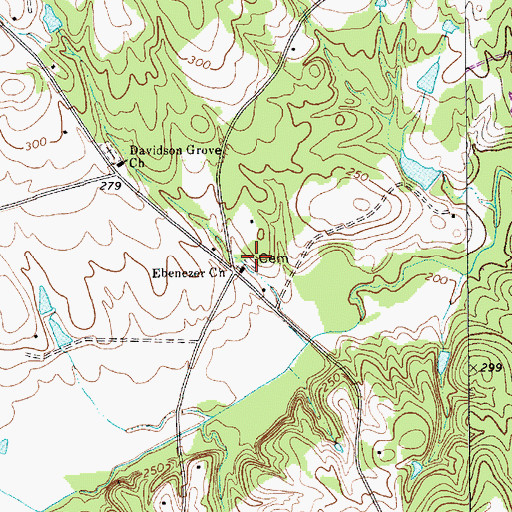 Topographic Map of Ebenezer Cemetery, SC
