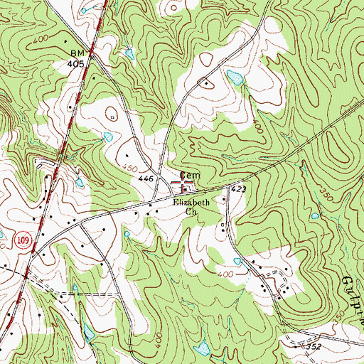 Topographic Map of Elizabeth Cemetery, SC