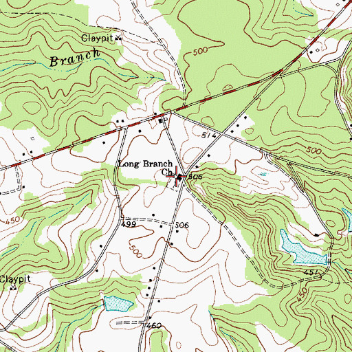 Topographic Map of Long Branch Cemetery, SC